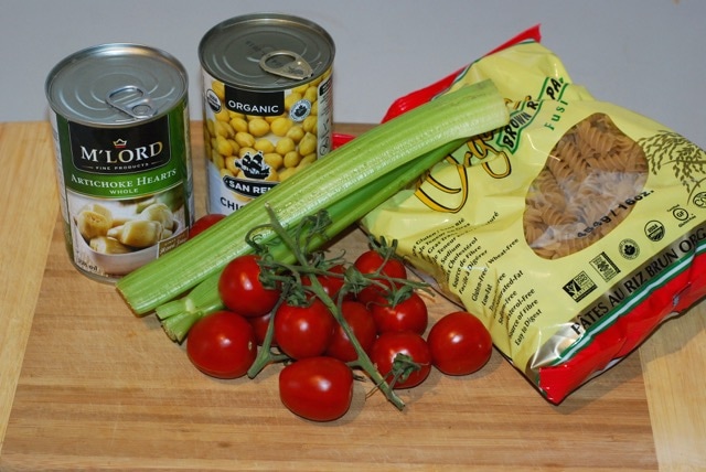 Ingredients for pesto pasta Salad