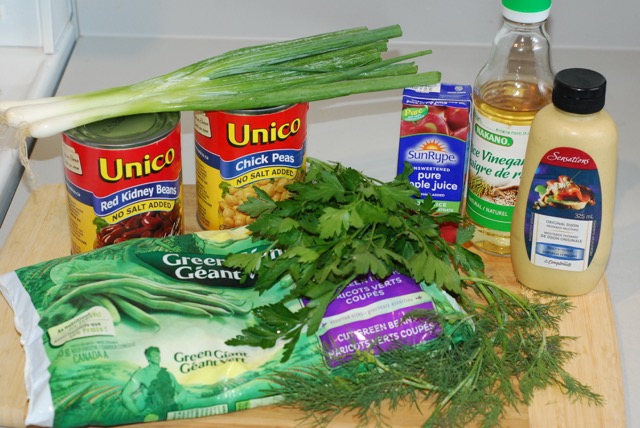 Ingredients for Three Bean Salad