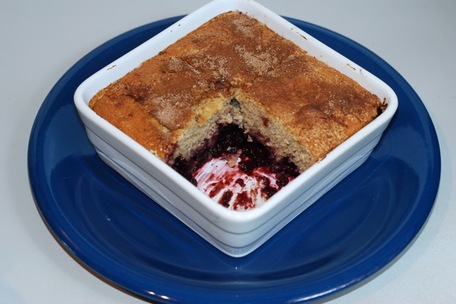 Serving the finished Cherry Cobbler / Fat-Free, Gluten-Free, Vegan
