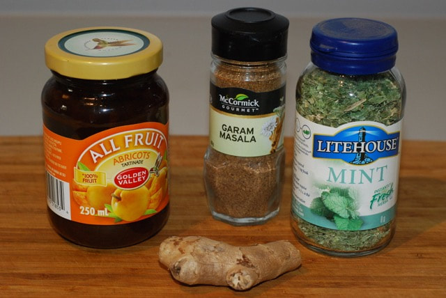 Ingredients for Quick Apricot Chutney --Curry Leaves Quinoa with Quick Apricot Chutney / Fat-Free, Gluten-Free, Vegan