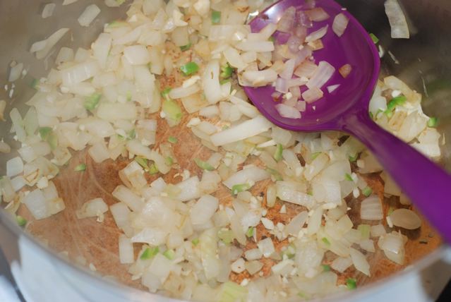 Sauted onions with garlic and serrano chili