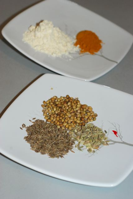 Whole and ground spices used in Indian Spiced Tomato Sauce