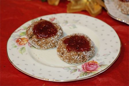 Raspberry Almond Thumbprint Cookies / Vegan, Gluten Free, Oil Free