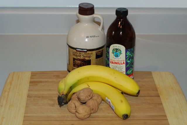 Ingredients for Maple Walnut Banana Ice Dream