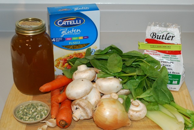 Ingredients for Chicken-Free Noodle Soup