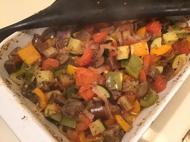 All baked, drain out the liquid--Oven Baked Ratatouille / Gluten-Free, Oil-Free, Vegan, Delicious!