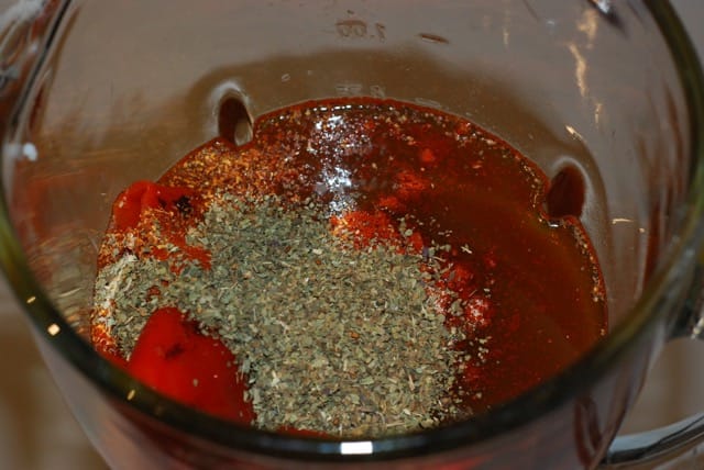 Add the dried basil to the blender