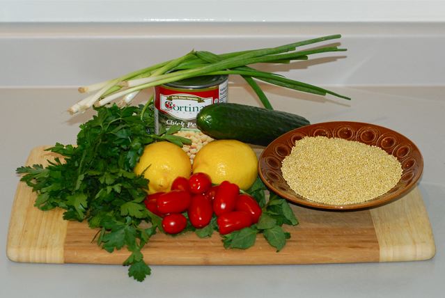 Ingredients for Millet Tabouleh