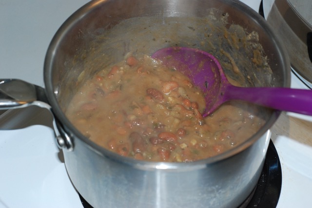 Cooked beans in a nice thick gravy