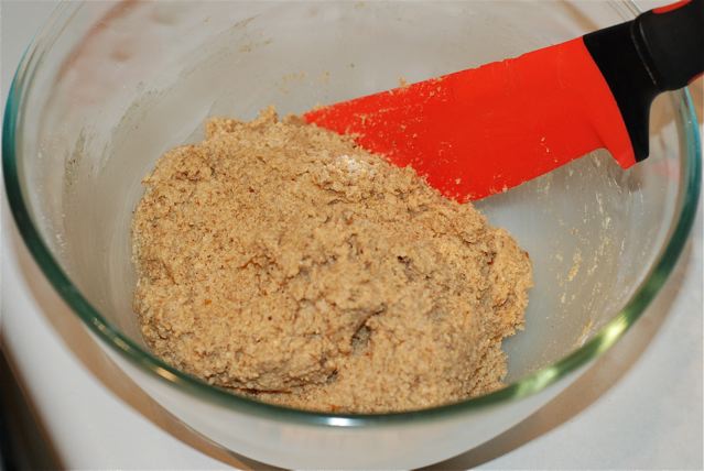 Mix the wet and dry ingredients together to form a ball