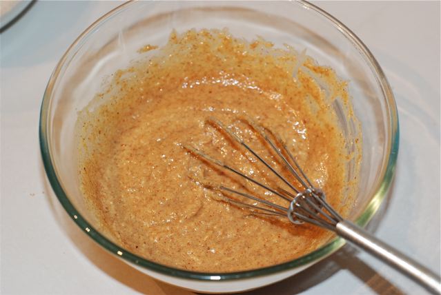 Almond butter, apple sauce and date paste mixed together