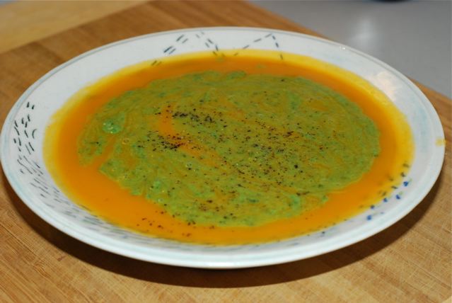 Velvety Sweet Potato Soup with Pesto Swirl / Gluten-Free, Oil-Free, Vegan