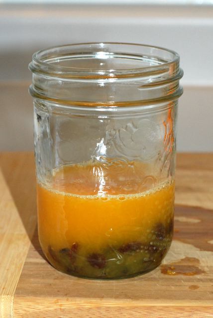 Risins soaking in orange juice