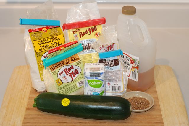 Ingredients for Zucchini Corn Bread / Fat-Free, Gluten-Free, Vegan