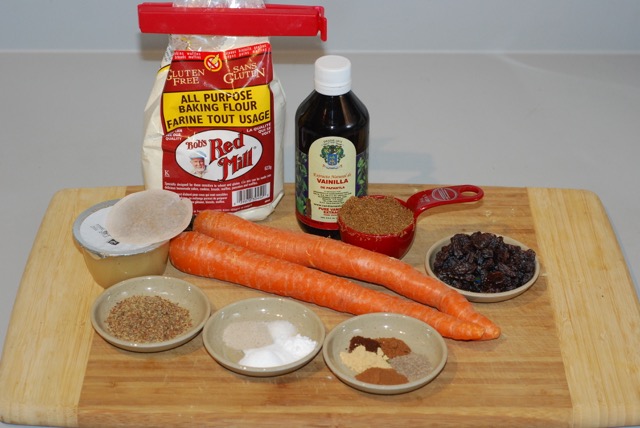Ingredients for Vanilla Chai Carrot Muffins