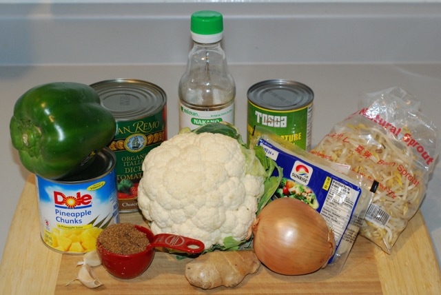 Ingredients Sweet and Sour Cauliflower / Gluten-Free, Oil-Free, Vegan
