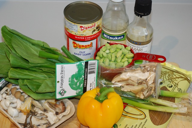Ingredients for Mushroom Unfreid Noodles / Gluten-Free, Oil-Free, Vegan