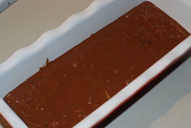 Pour the batter into the prepared baking pan