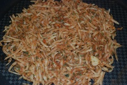 Cooking the Pizza Hash Browns in  a non-stick pan