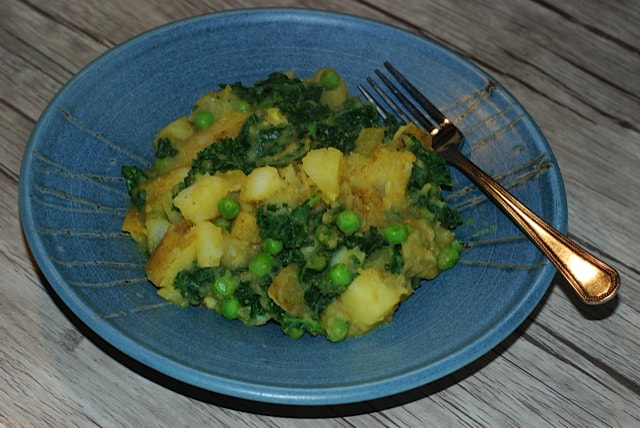 Lunch is ready. Good I'm starving.--North Indian Potatoes and Greens/beansriceeverythingnice@weebly.com