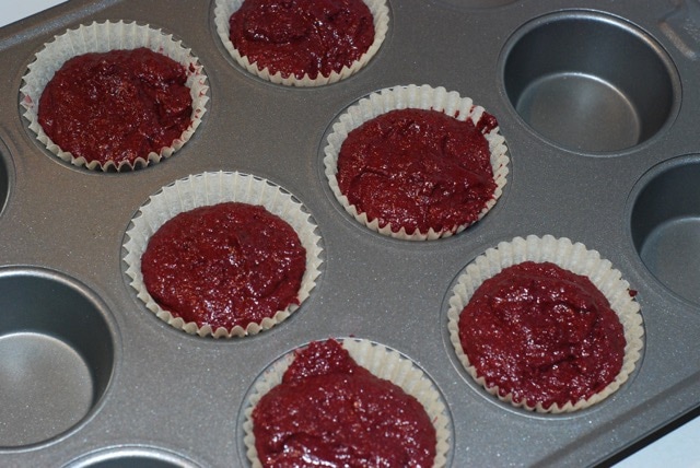 Muffin cups ready to bake