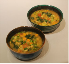 Two bowls of Curried Potato Soup