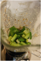 Add cucumber, green onion and lemon juice to the sunflower seeds in the blender