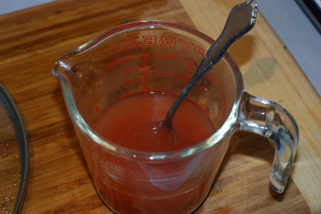 Mix 2 Tablespoons of tomato paste with 1 cup of liquid