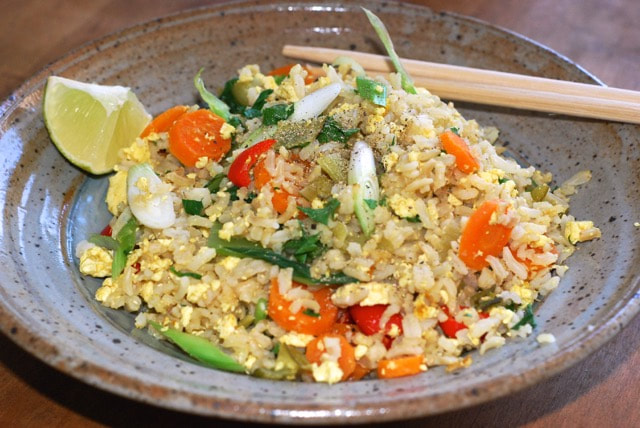 Thai Curry Tofu Fried Rice / Oil-Free, Gluten-Free, Vegan