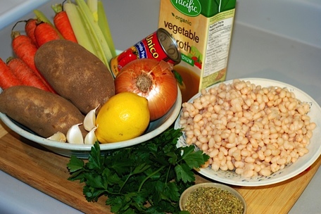 Ingredients for Greek White Bean Soup