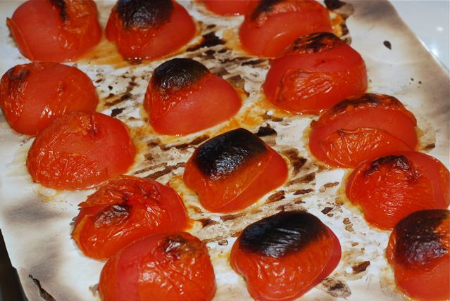 Roasted tomatoes fresh out of the oven