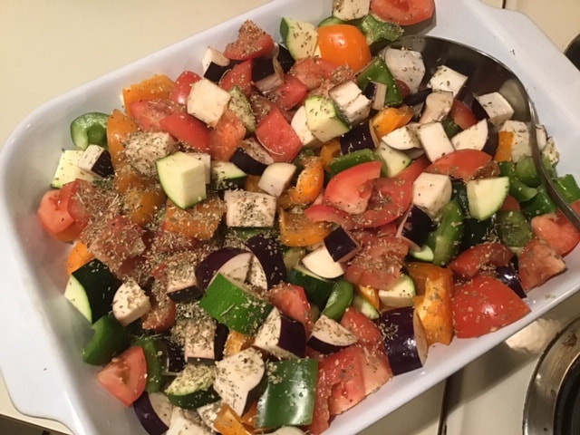The colours of the fresh veggies are so beautiful!--Oven Baked Ratatouille / Gluten-Free, Oil-Free, Vegan, Delicious!
