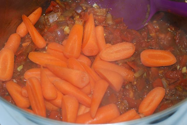 Add carrots and stew for 5 minutes