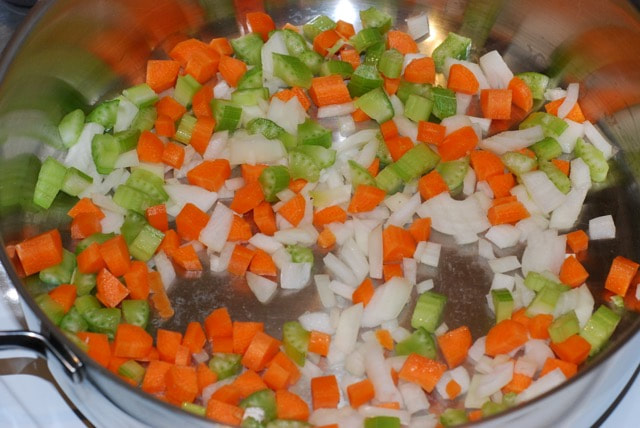 Dry saute the onion, celery, and carrots--Gardener's Pie / Fat-Free, Gluten-Free, Vegan / beansriceeverythingnice.weebly.com