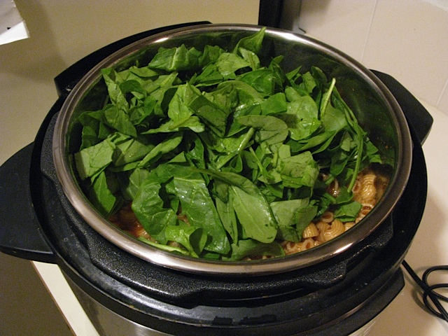 Add the chopped spinach
