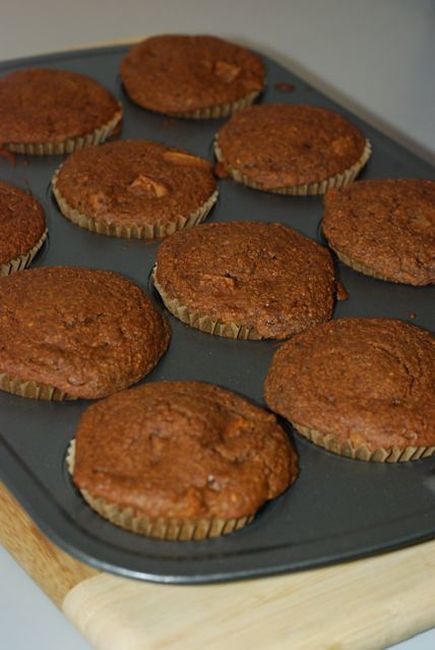Muffin tray with Gingerbread Muffins / Gluten-Free, Low-Fat, Vegan