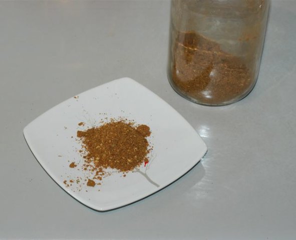 Ground Garam Masala on  a plate