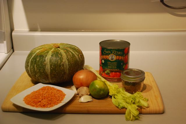 Ingredients for Spicy Tomato and Kabocha Squash Soup