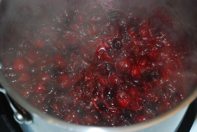 Finished Cranberry Orange Sauce in the pot