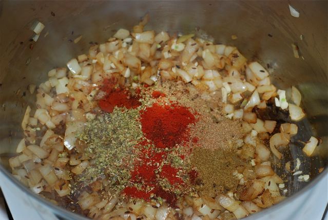Add the spice mix to the pot