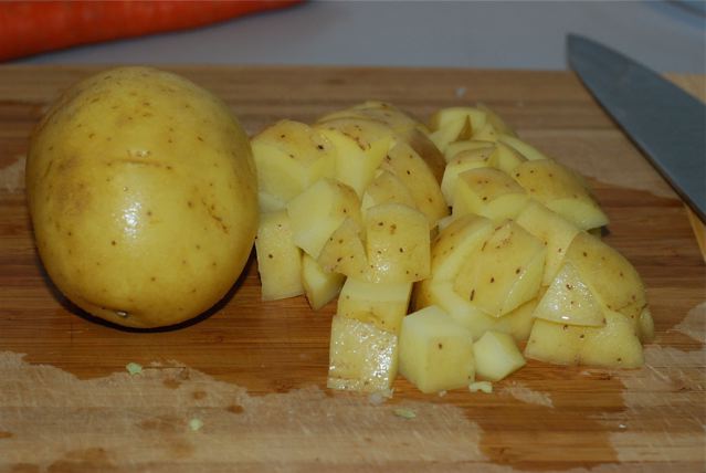 Cubed potatoes