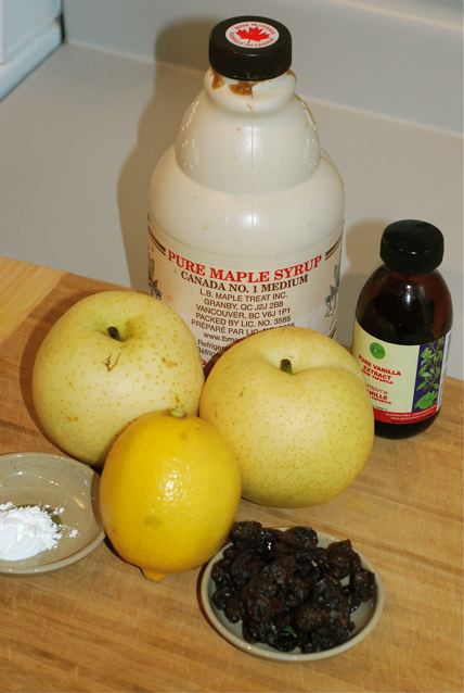 Ingredients for Asian Pear (or Apple) Compote