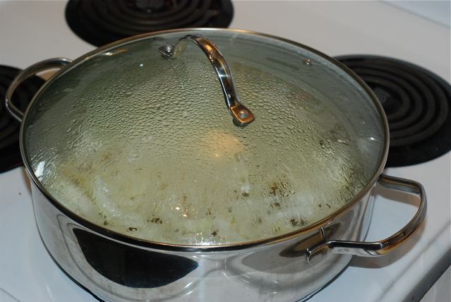 cover the pan with a lid and cook for 5 minutes