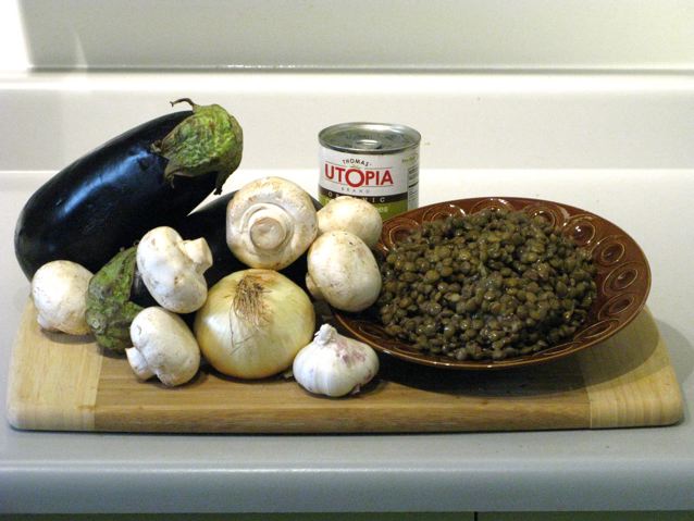 Ingredients for Vegan Eggplant Moussaka 