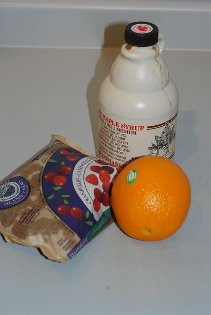 Ingredients for Cranberry Orange Sauce
