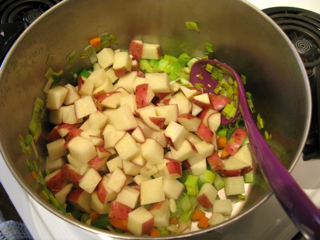 Add the potatoes to the pot