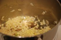 Dry sauting onions over medium heat 