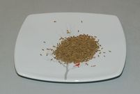 Whole cumin seed on a plate