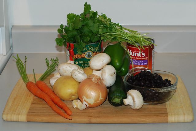Ingredients for Black bean and Potato Chili