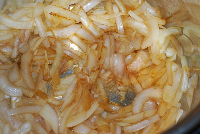Onions are soft and golden brown